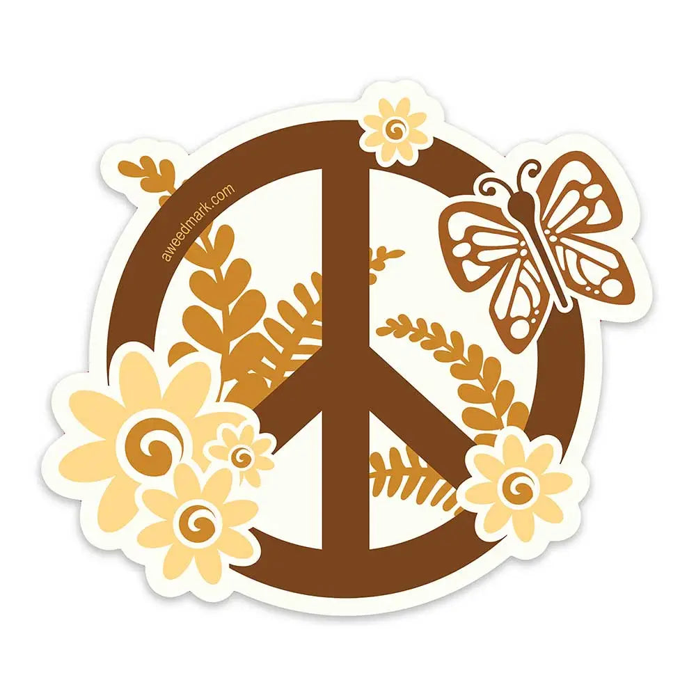 RETRO NATURE PEACE SIGN - STICKER