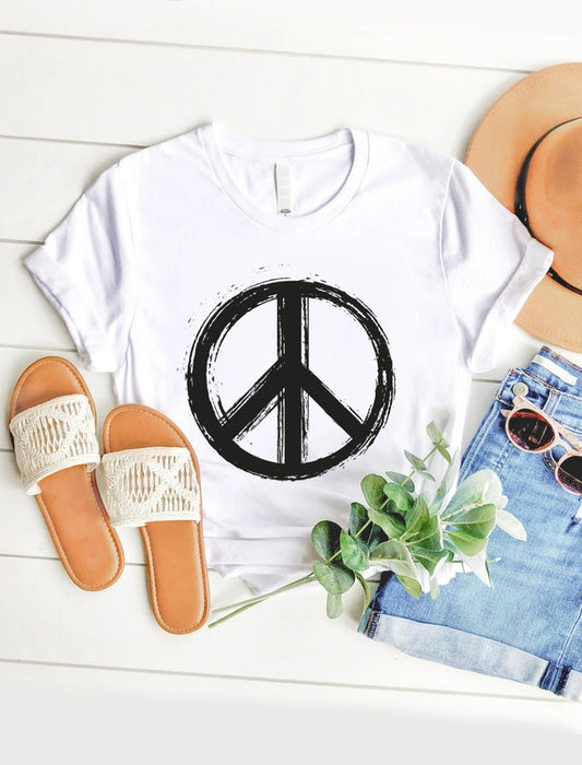 PEACE SIGN (WHITE) - TEE