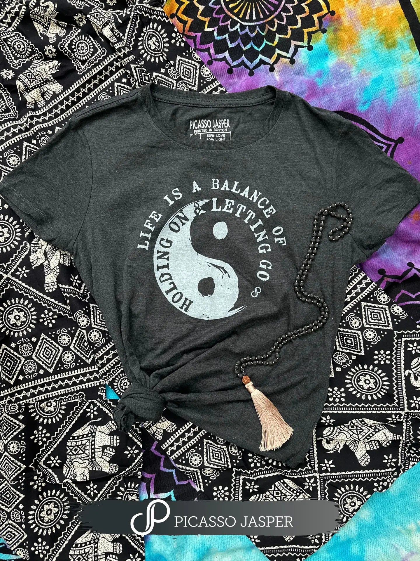 BALANCE, YIN YANG - RETRO HEATHER TEE