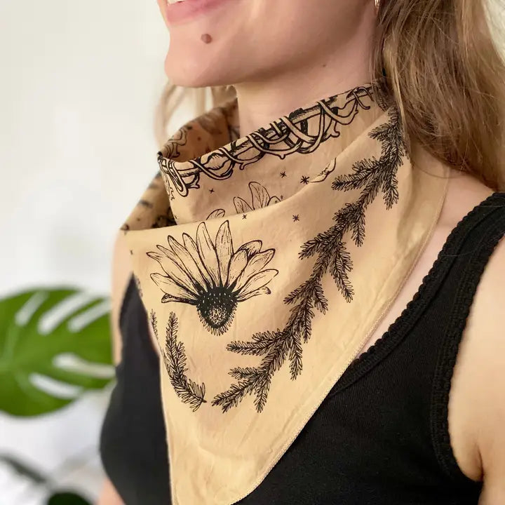 TEA-DYED HERBS OF PROTECTION - BANDANA