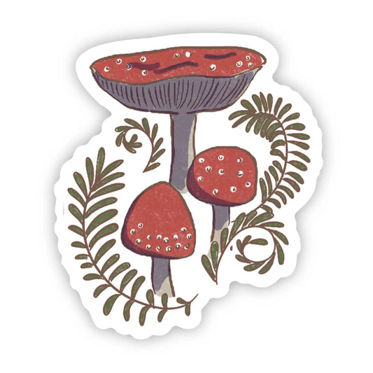 THREE RED MUSHROOMS - STICKER