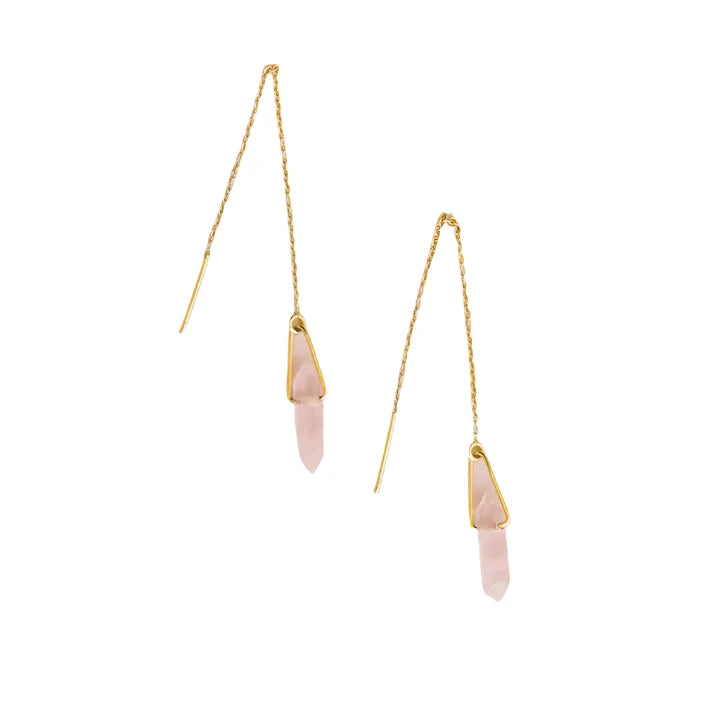 THREADER - ROSE QUARTZ - EARRING