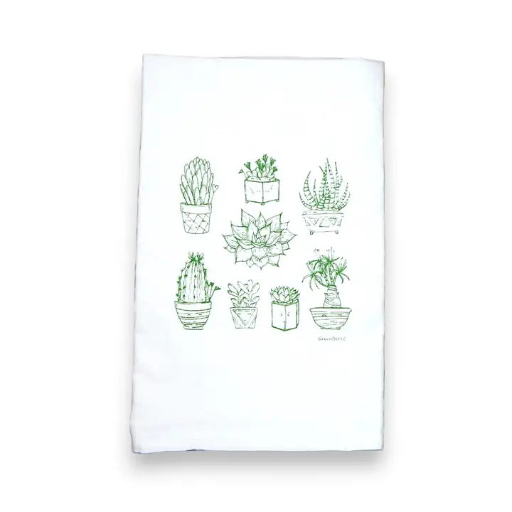 SUCCULENTS FLOUR SACK - KITCHEN TEA TOWEL