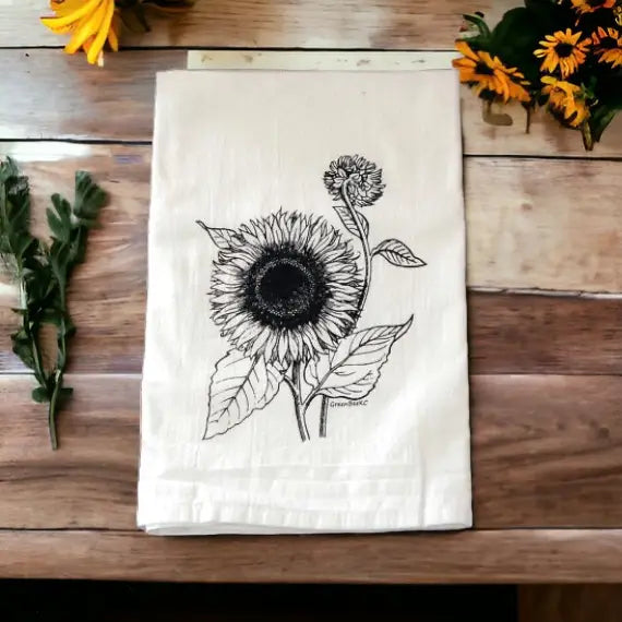 SUNFLOWER FLOUR SACK - KITCHEN TEA TOWEL