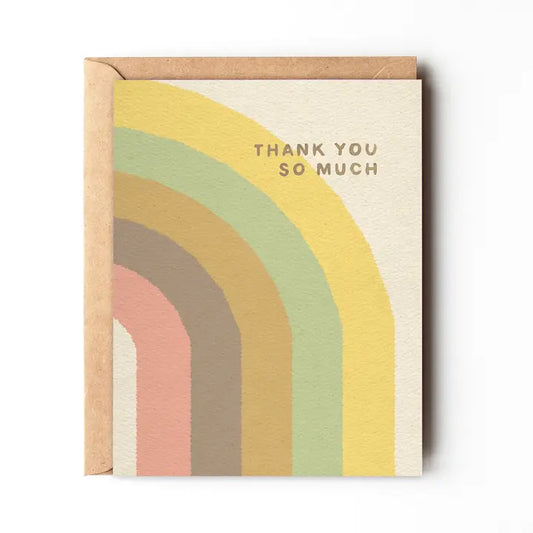 THANK YOU SO MUCH - BOHO RAINBOW THANK YOU - GREETING CARD