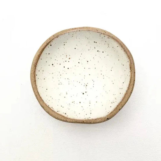 SPECKLED TRINKET DISH - MATTE WHITE